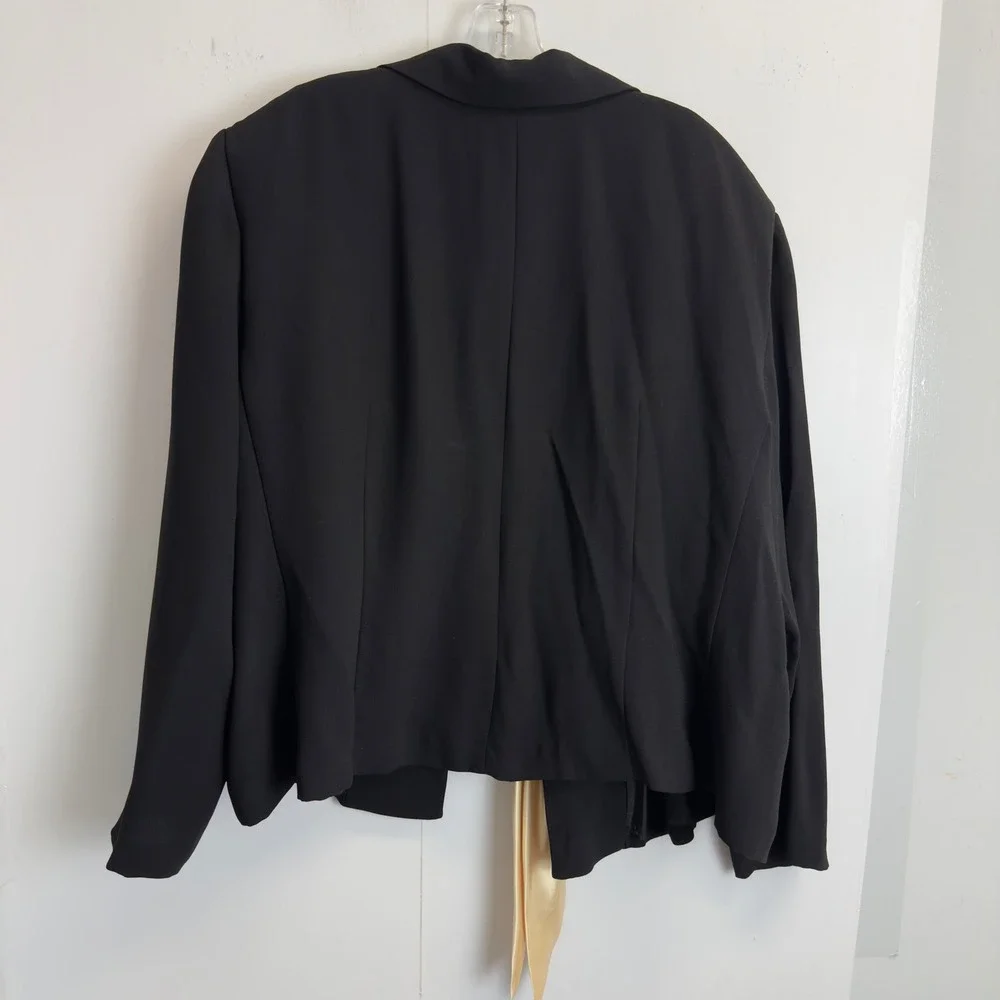 Positive Attitude 3 Piece Pant Suit Set Black Gold Blazer‎ Trousers Top Size 26W